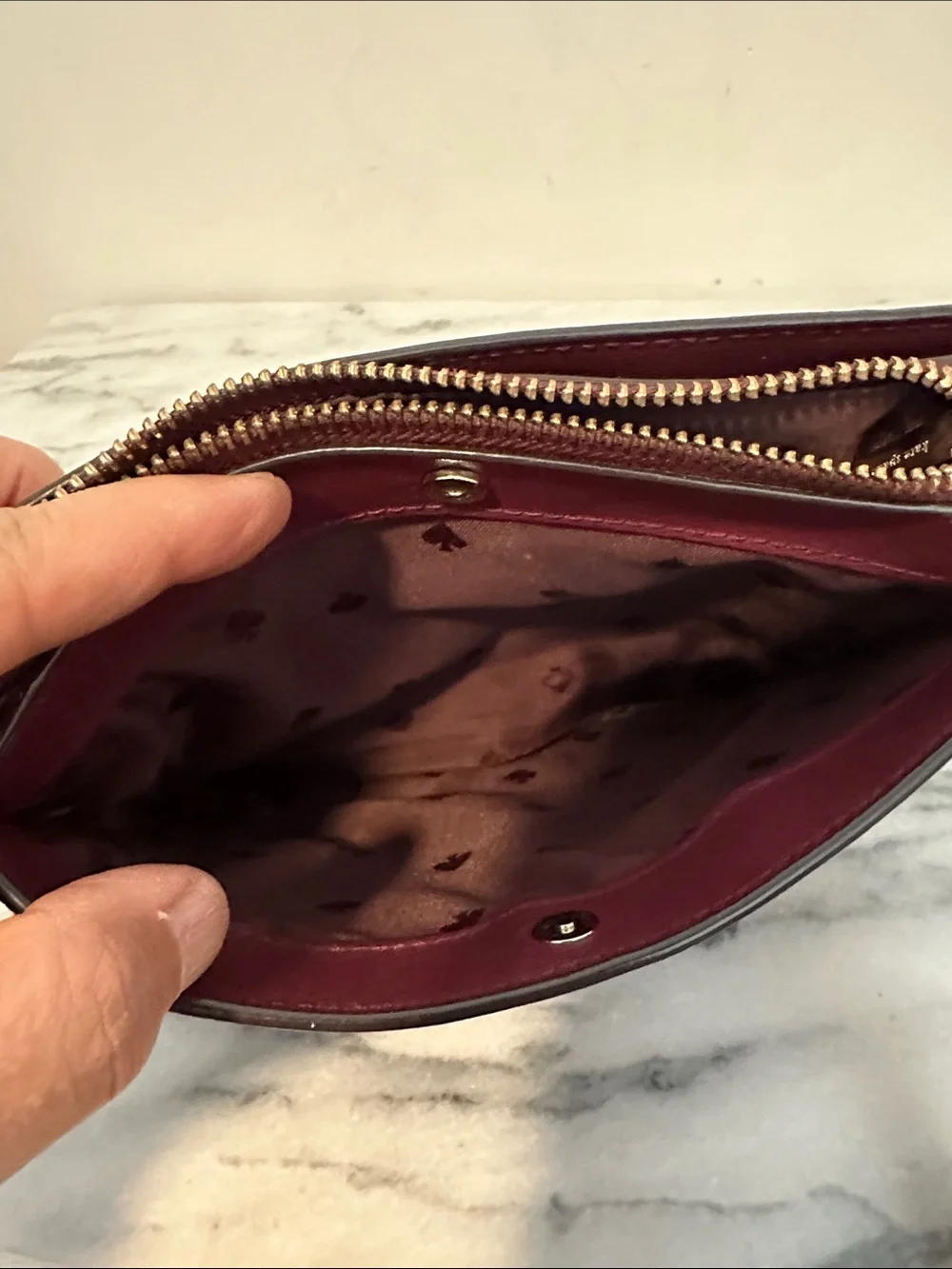 kate spade Burgundy Leather Crossbody with Adjustable Strap